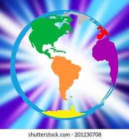 World Globe Meaning Globalize Multicoloured And Globally