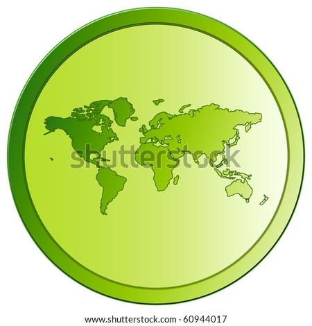 World - Green Eco Button