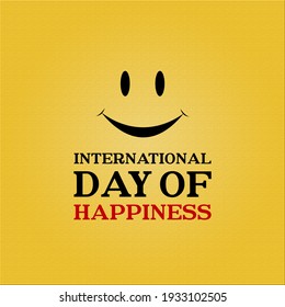 World Happiness Day. International Happiness Day 20 March.