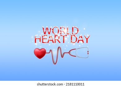 World Heart Day concept, heart with a stethoscope, 3D rendering - Powered by Shutterstock