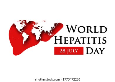 World Hepatitis Day banner on white background. 28 July. 