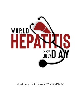 World hepatitis day design, with minimalist and modern concept for cover, background, banner. With pictures of stethoscope and liver.