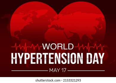 World Hypertension Day Abstract Background With Red Heart And Beat Lines