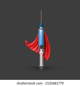 World immunization week concept design. Syringe illustration. Good for the campaign, poster. A medical needle superhero cape concept. 3D illustration. - Powered by Shutterstock