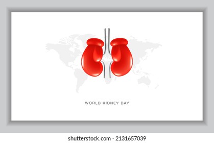 World Kidney Day awareness and How to keep Healthy Kidney. Creative concept poster banner