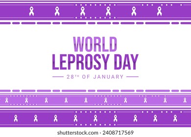 World Leprosy Day in January with borders and ribbons. Awareness about leprosy, eliminate stigma, and promote early detection and treatment. January 28 - Powered by Shutterstock