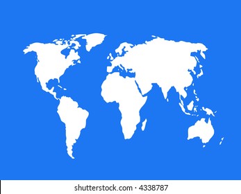 White World Map On Blue Striped Stock Illustration 1137291422