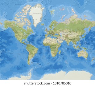 World Map 3d Illustration 260nw 1310785010 