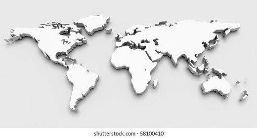 World Map. 3D render