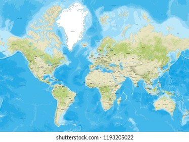 World Map 3d Rendering 260nw 1193205022 