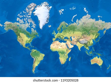 World Map 3d Rendering 260nw 1193205028 