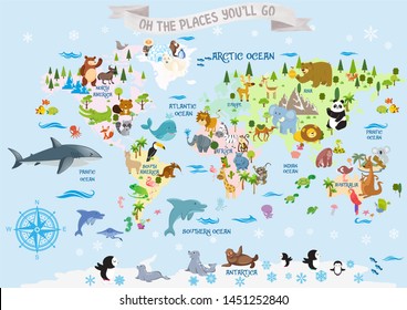 World Map with Animals / Oh the places you will go