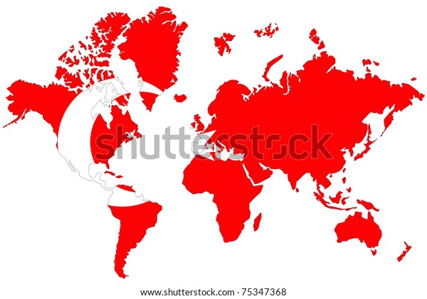 World Map Background Turkey Flag Stock Illustration 75347368