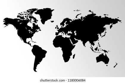 rectangular world map black white stock vector royalty free 2094772 shutterstock