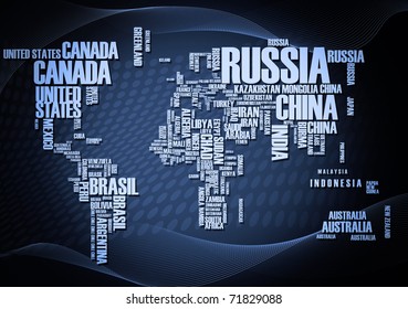 World Map Countries Wordcloud Stock Illustration 71829088 | Shutterstock