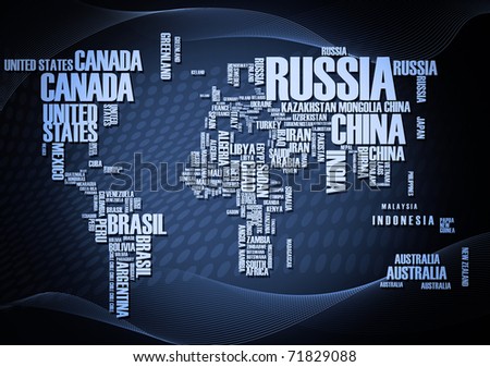 World Map Countries Wordcloud Stock Illustration 71829088 - Shutterstock