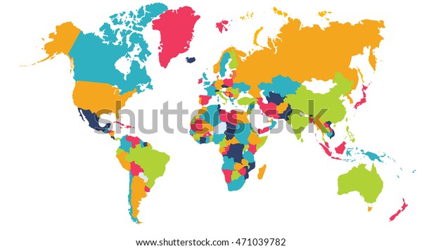 World Map Europe Asia North America Stock Illustration 471039782