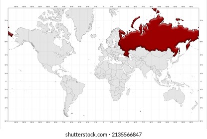 5 173 Highlighted Russia Images Stock Photos Vectors Shutterstock World Map Highlighted Russia Red 260nw 2135566847