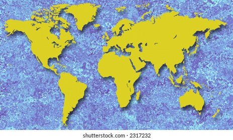 World Map Land Masses Represented By Stock Illustration 2317232 ...