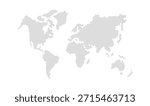 World map line vector on white background