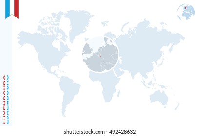 World Map Magnifying On Luxembourg Blue Stock Illustration 492428632 World Map Magnifying On Luxembourg 260nw 492428632