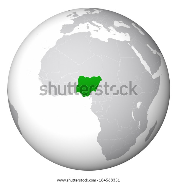 World Map Nigeria Stock Illustration 184568351 Shutterstock World Map Nigeria 600w 184568351