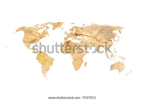 World Map Old Paper Textures Stock Illustration 7537012 | Shutterstock