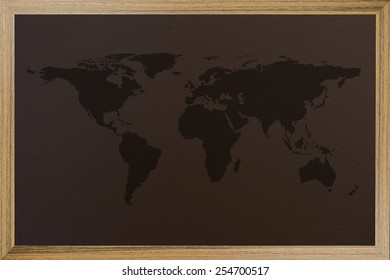 world map on blackboard