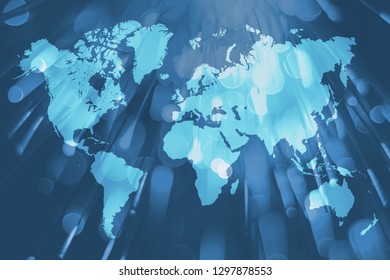 World map on a technology background, concept for an environmental friendly future