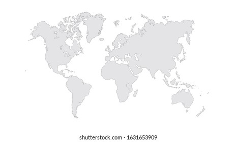 World Map Outline Illustration As Image