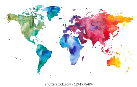 World Map Painted