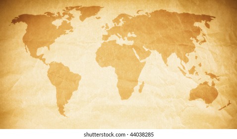 World Map Paper Texture With Beautiful Color Effects