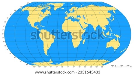 world map with parallel and meridian