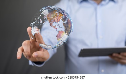 World map point, line, composition, representing the global, Glo