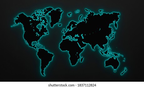 World Map Silhouette Colored Light Background Stock Illustration 