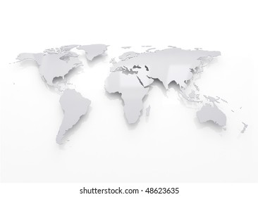 World Map Silver