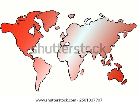 World map vector, isolated on white background. Flat Earth, gray map template for web site pattern, anual report, inphographics. Globe similar worldmap icon.
