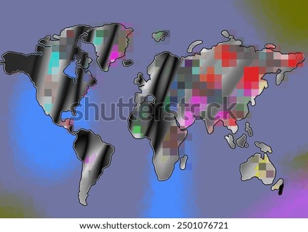 World map vector, isolated on white background. Flat Earth, gray map template for web site pattern, anual report, inphographics. Globe similar worldmap icon.