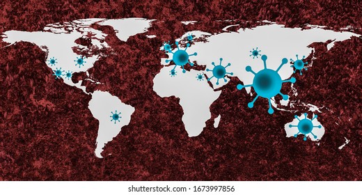 World Map View On Corona Virus Stock Illustration 1673997856 | Shutterstock