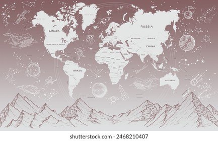 Mapa del mundo Mural