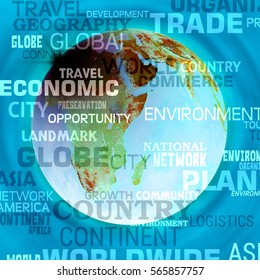 World Map Words Background Meaning International Or Global Maps