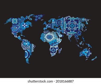 World Map Zentangle Designs Stock Illustration 2018166887 | Shutterstock