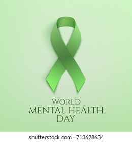 World Mental Health Day Background Green Stock Illustration 713628634