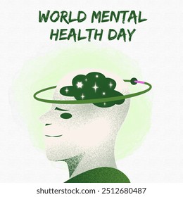 World Mental Health Day Illustration - Raising awareness, breaking stigma, and supporting mental well being for all - Powered by Shutterstock