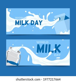 World Milk Day banners. Flat style design. - Powered by Shutterstock