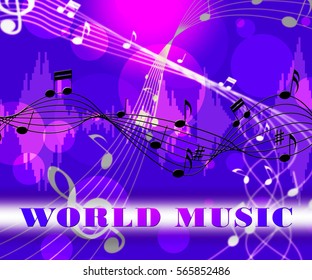 World Music Floating Notes Means Songs Stock Illustration 565852486 ...