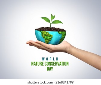 World Nature Conservation Day Concept 3d Design. Happy Nature Conservation Day. Nature Maintenance Concept.