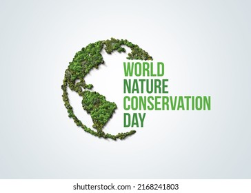 World Nature Conservation Day Concept 3d Design. Happy Nature Conservation Day. Nature Maintenance Concept.