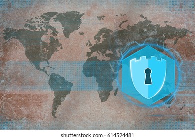 World network security. Electronic protection concept.