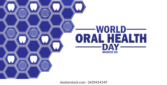 World Oral Health Day. March 20. Holiday concept. Template for background, banner, card, poster with text inscription - Powered by Shutterstock